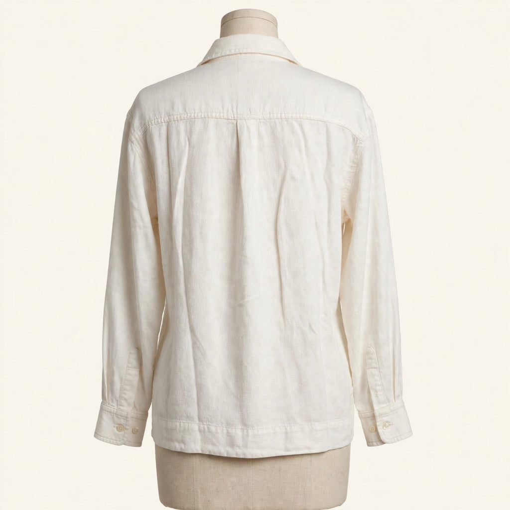 Faherty White Linen Popover Shirt - Size S (NWT)