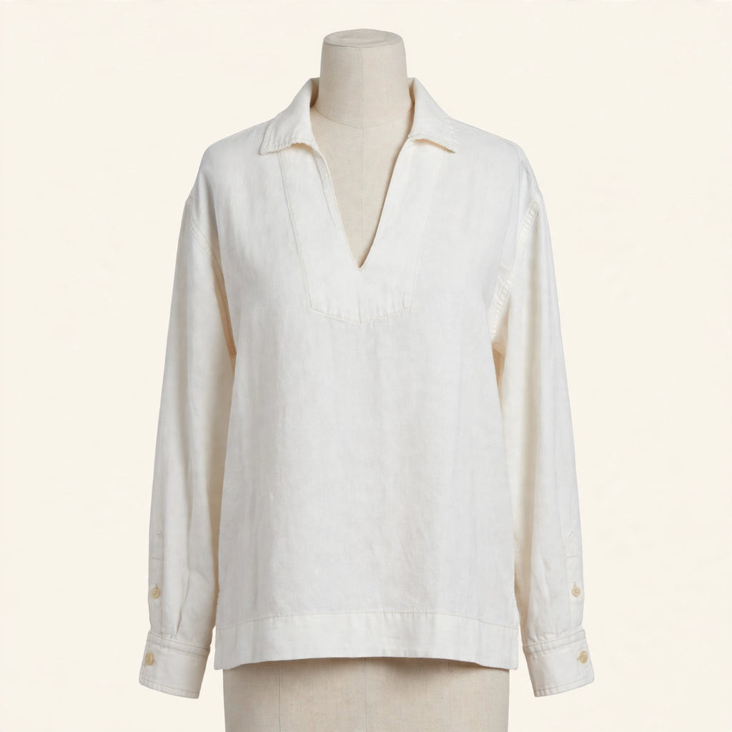 Faherty White Linen Popover Shirt - Size S (NWT)