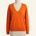 Zara Orange V-Neck Sweater - Size M
