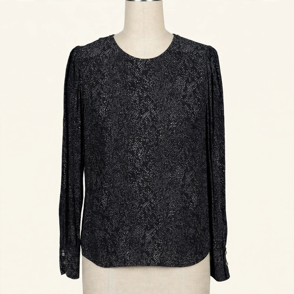 Rails Black Speckle Print Blouse - Size S