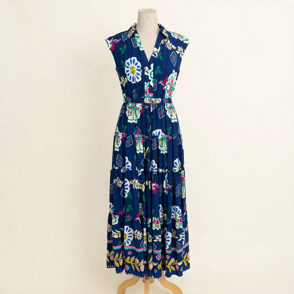 Pinch Navy Floral Maxi Dress - Size S