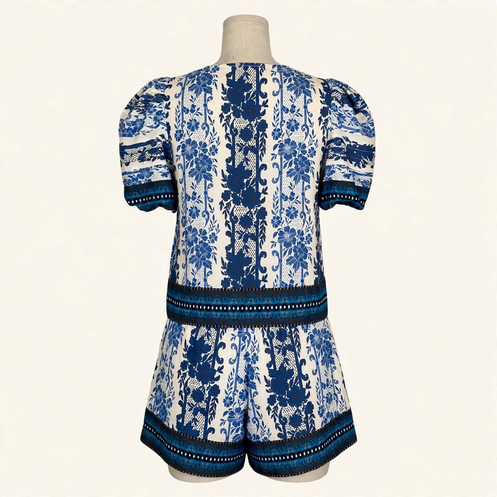 Tuckernuck Blue & White Floral Print Set - Size S (NWT)