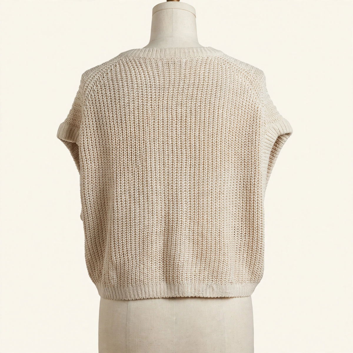 Miou Muse Cream Open-Knit Sweater - Size S