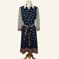 Eliza J Navy Mixed-Print Shirtdress - Size 8