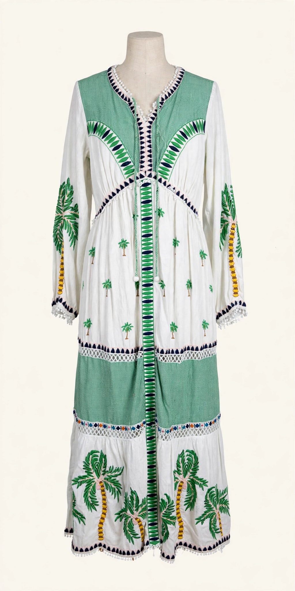 Farm Rio Palm Embroidered Maxi Dress - Size M