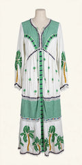 Farm Rio Palm Embroidered Maxi Dress - Size M