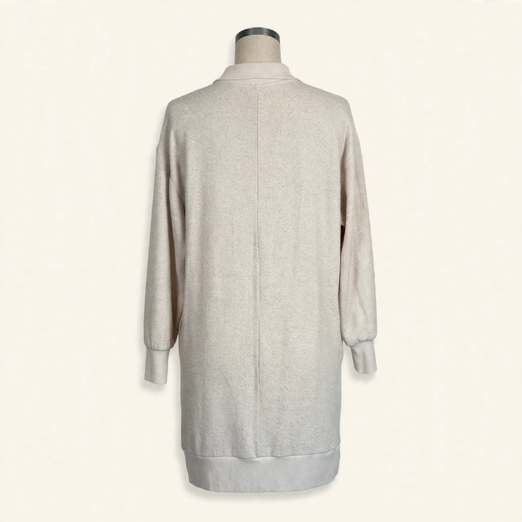 Faherty Cream Half-Zip Sweatshirt Dress - Size S