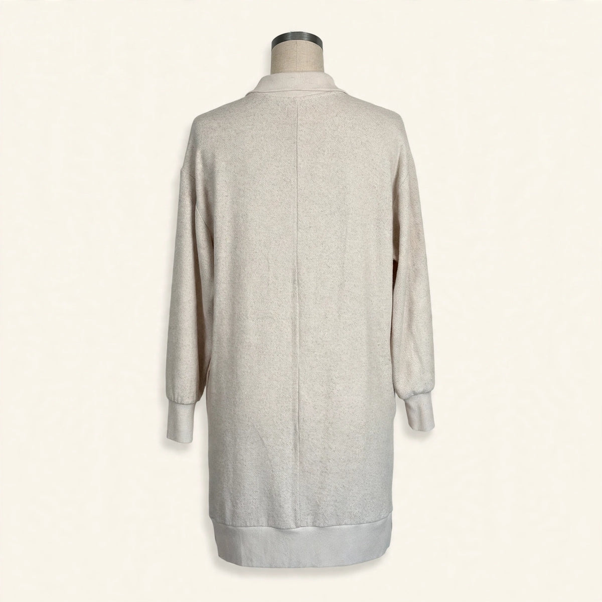 Faherty Cream Half-Zip Sweatshirt Dress - Size S