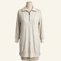 Faherty Cream Half-Zip Sweatshirt Dress - Size S
