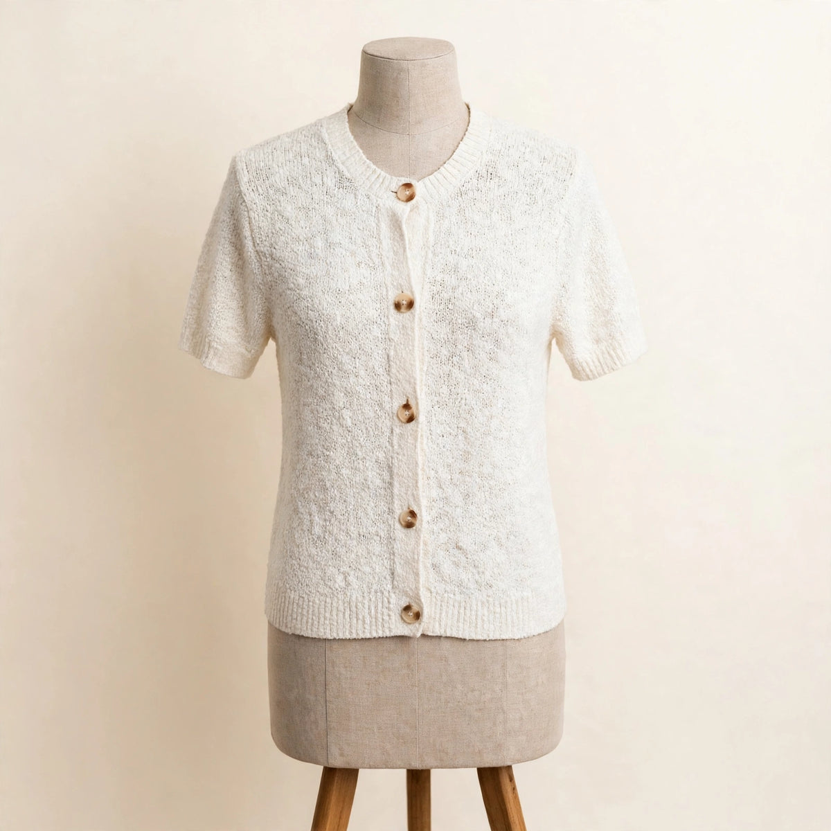 J.Crew White Bouclé Cardigan - Size XS
