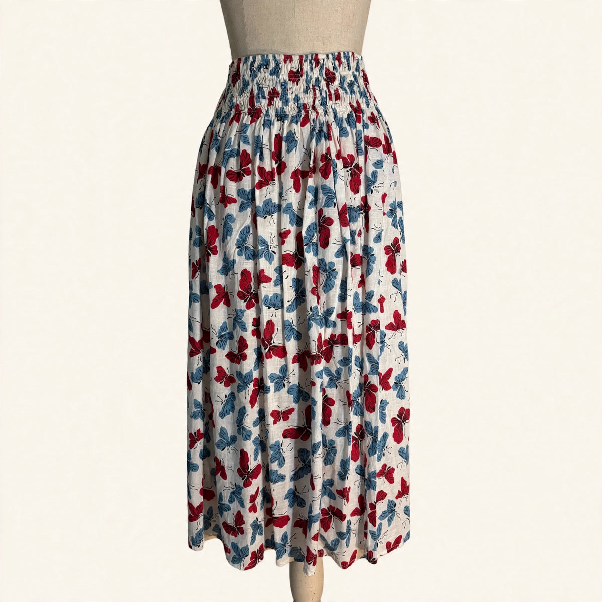 The Great. Butterfly Print Smocked Maxi Skirt - Size 1 (S)