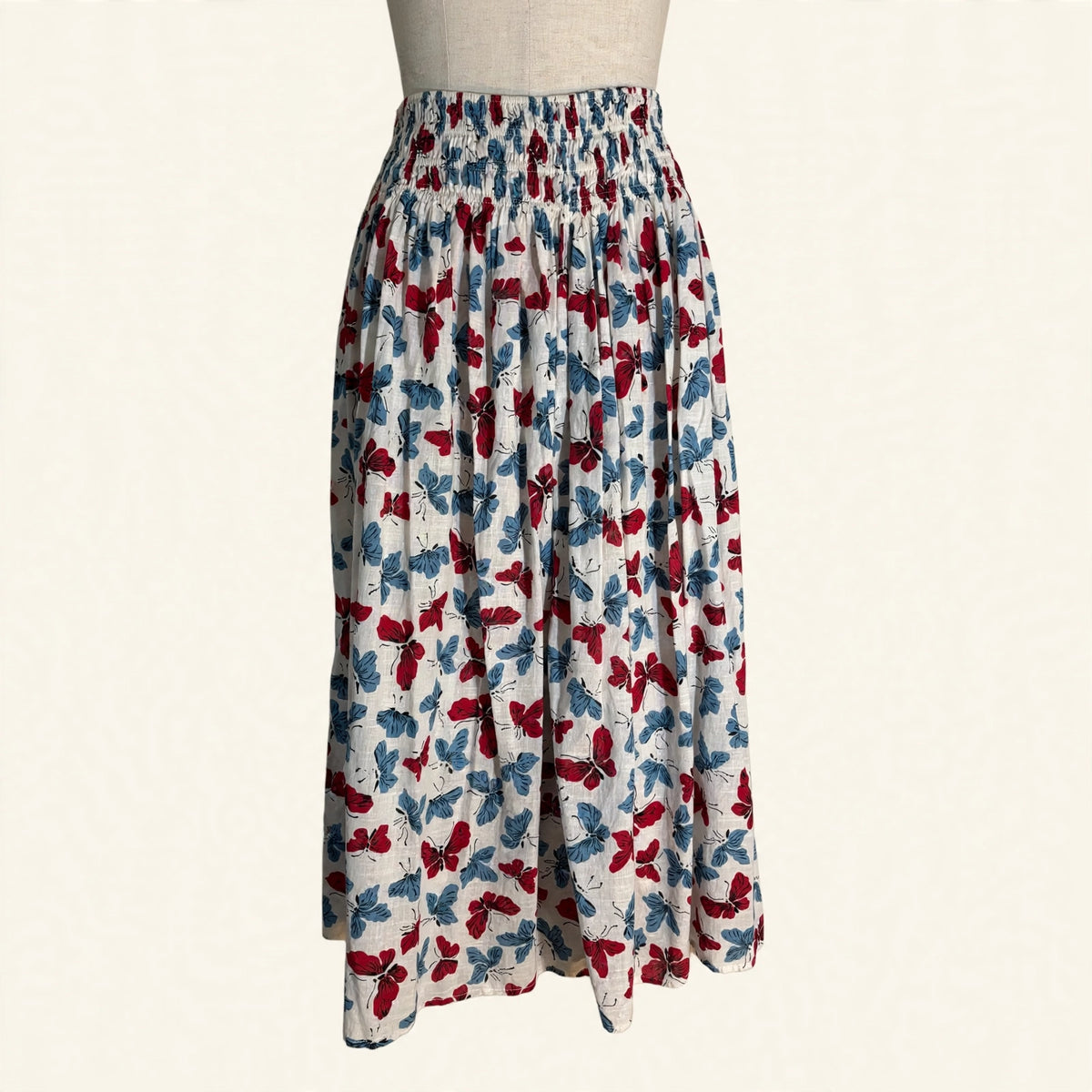 The Great. Butterfly Print Smocked Maxi Skirt - Size 1 (S)