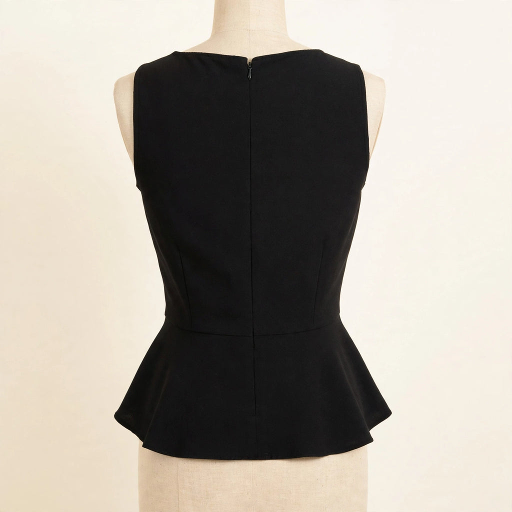 Ann Taylor Black Sleeveless Peplum Top - Size 4