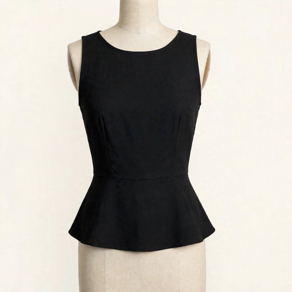Ann Taylor Black Sleeveless Peplum Top - Size 4
