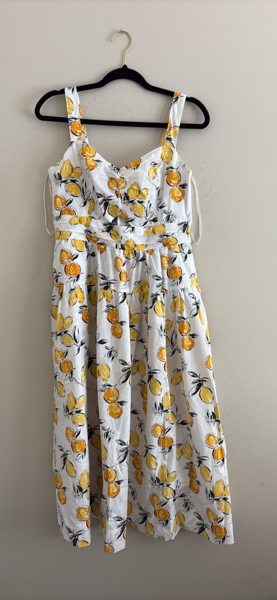 Free Assembly Lemon Print Cutout Midi Sundress (New With Tags)