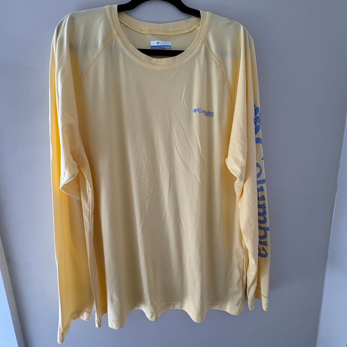 Columbia PFG Yellow Long Sleeve Performance Shirt - Men's XL