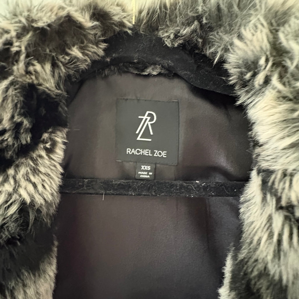 Gray & Black Striped Faux Fur Vest - Size XXS