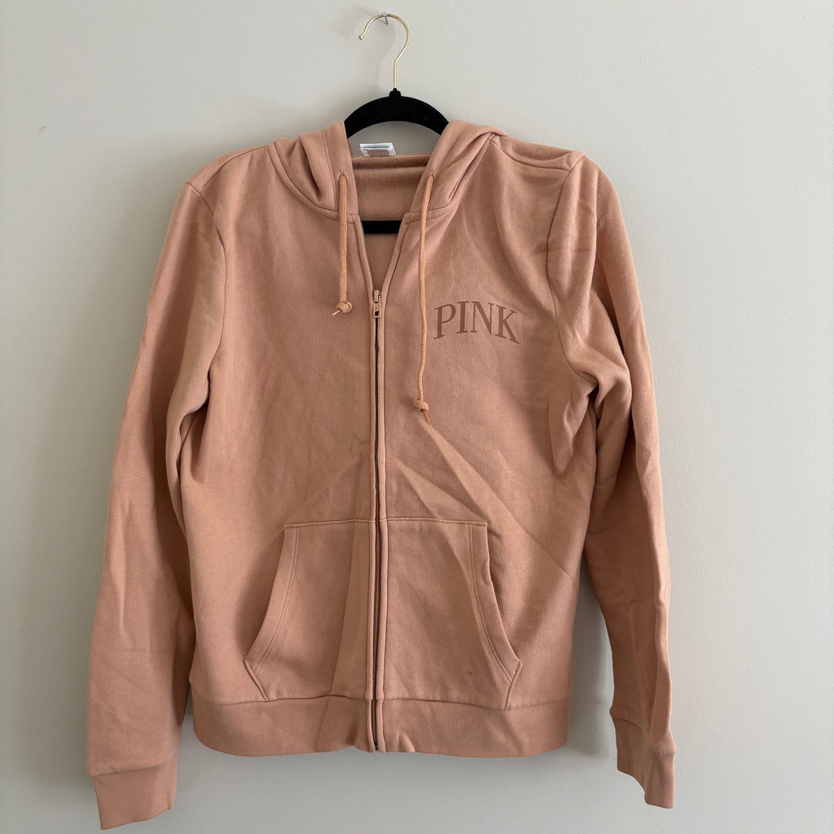 PINK Victoria's Secret Tan Zip-Up Hoodie - Size M