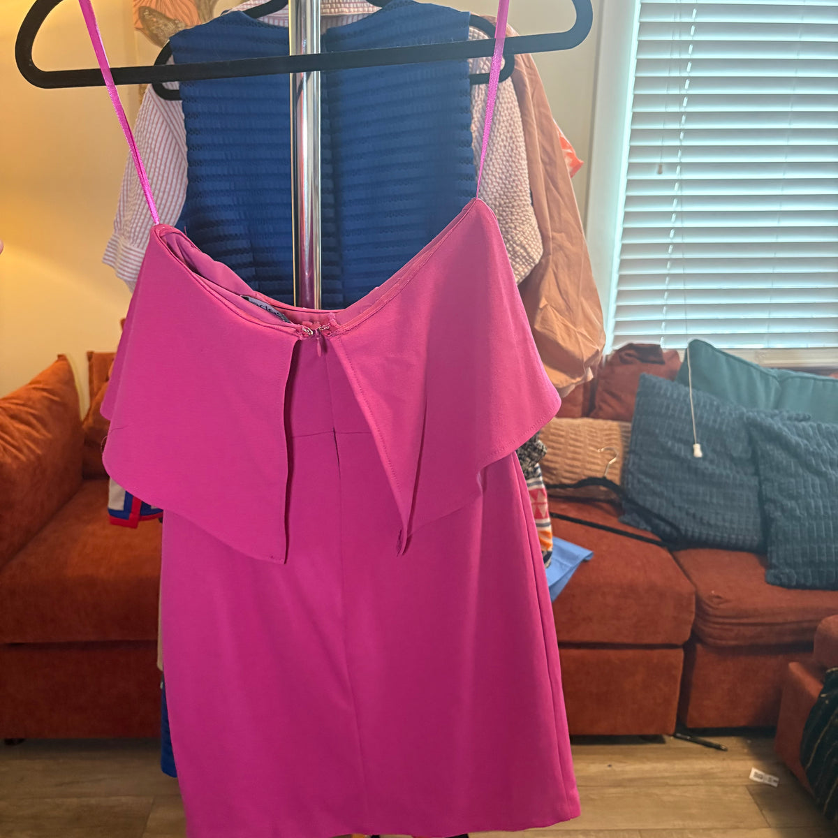 bebe Magenta Ruffle Bodycon Mini Dress - Size XS