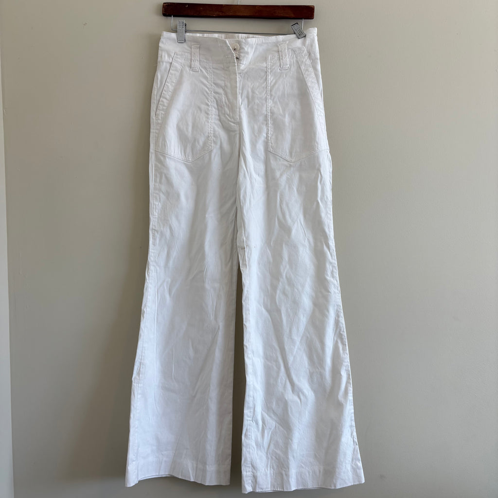 Maeve by Anthropologie White High Rise Wide Leg Sailor Pants - Size 6
