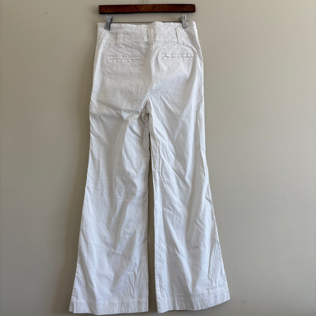 Maeve by Anthropologie White High Rise Wide Leg Sailor Pants - Size 6