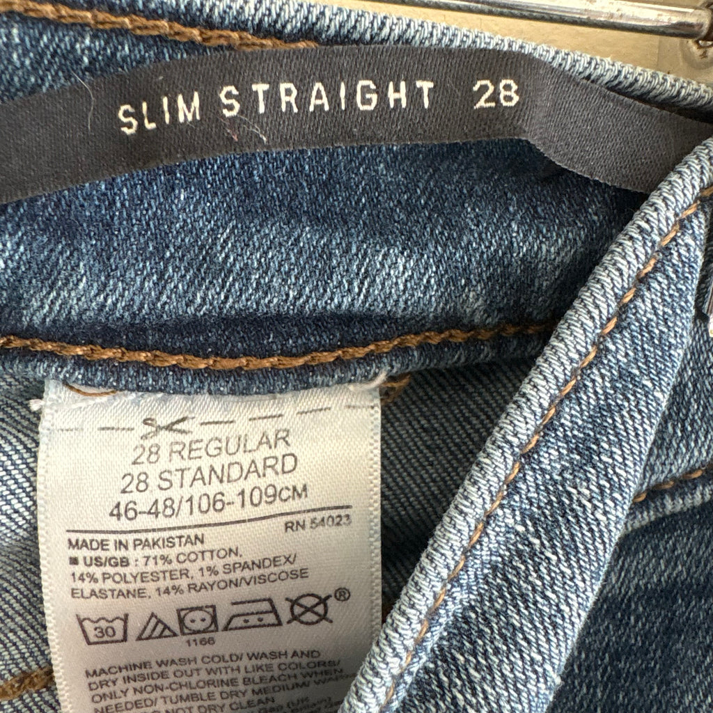 Banana Republic Slim Straight Distressed Jeans Medium Wash Size 28