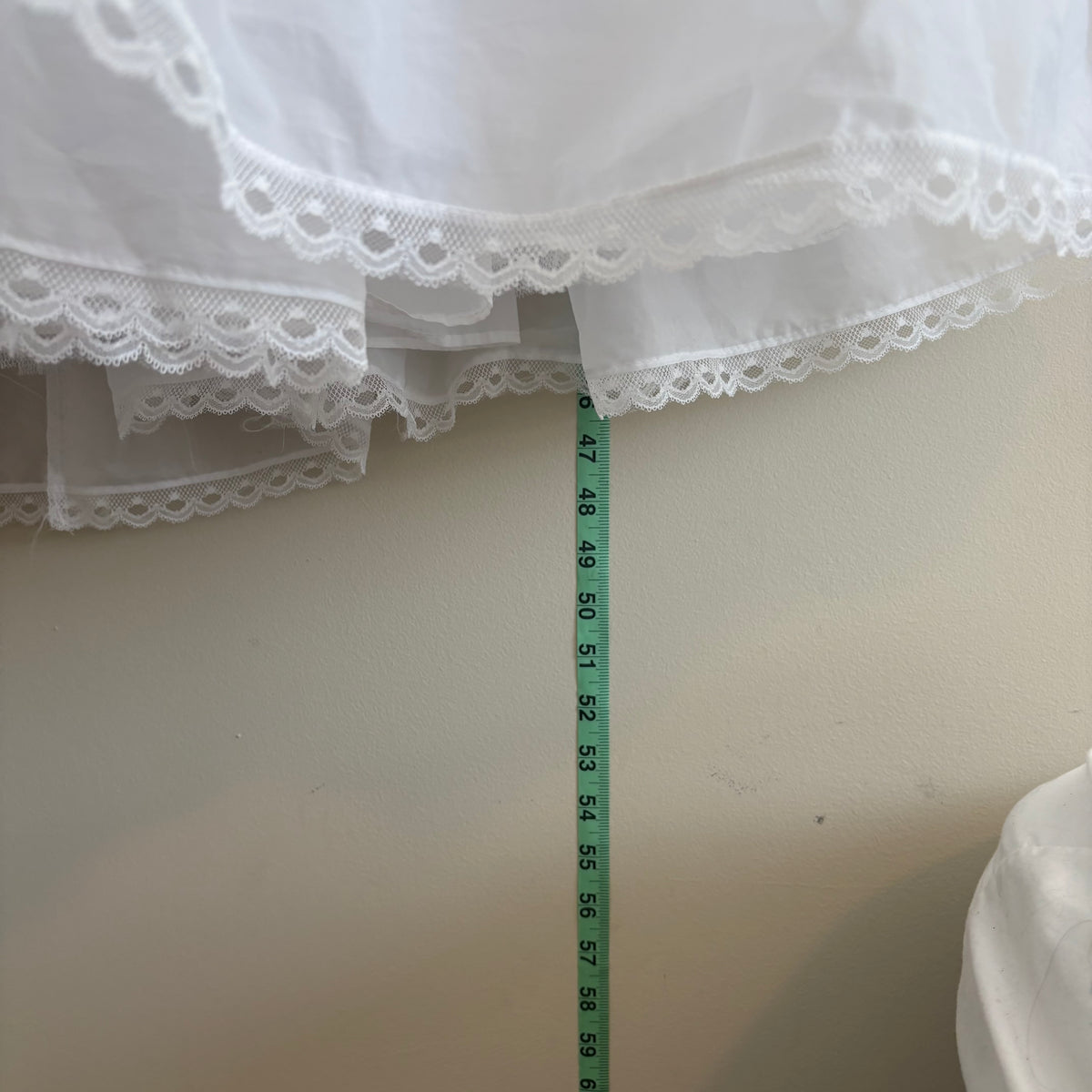 White Tiered Petticoat Slip with Lace Hem - Size 8