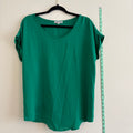 Pleione Emerald Green Short Sleeve Blouse, Size M