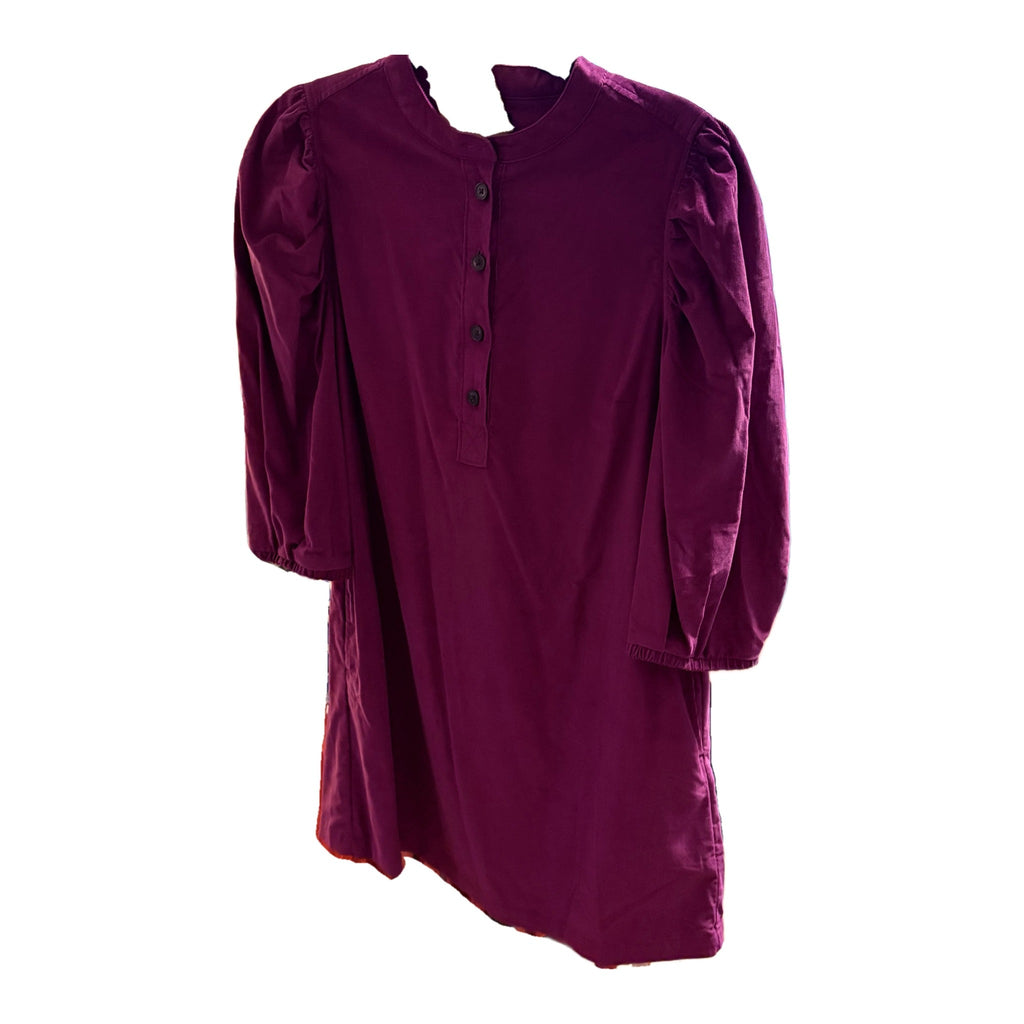 Gap Plum Corduroy Puff-Sleeve Dress - photo 1
