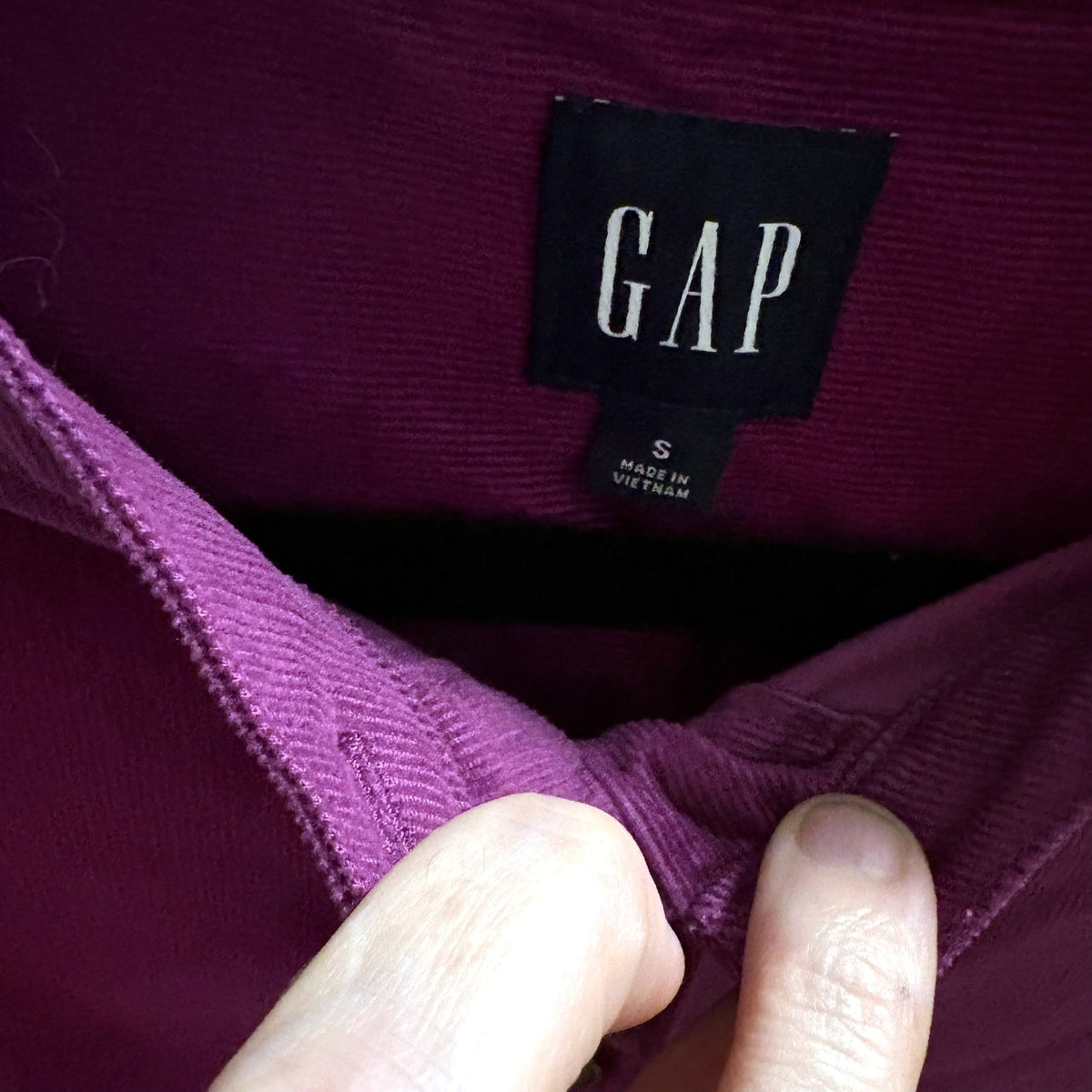 Gap Plum Corduroy Puff-Sleeve Dress - photo 2