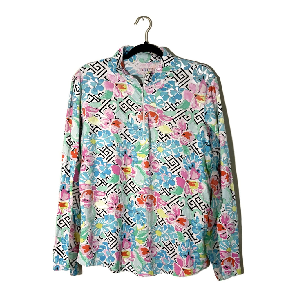 IBKUL Multicolor Floral Quarter-Zip Sun Shirt - photo 1