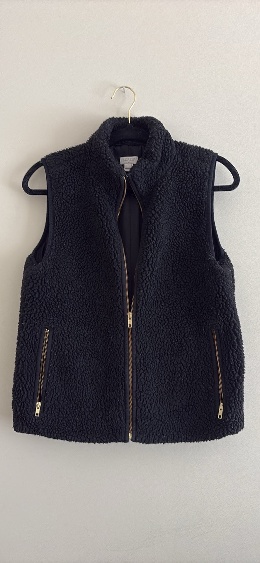 J.Crew Navy Sherpa Zip Vest - photo 1