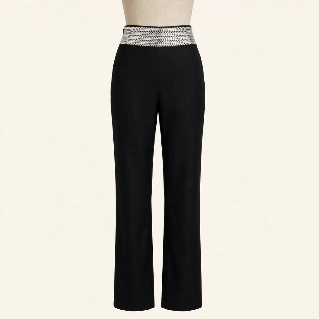 Adam Selman New York Embellished Waistband Pants Black Size 0