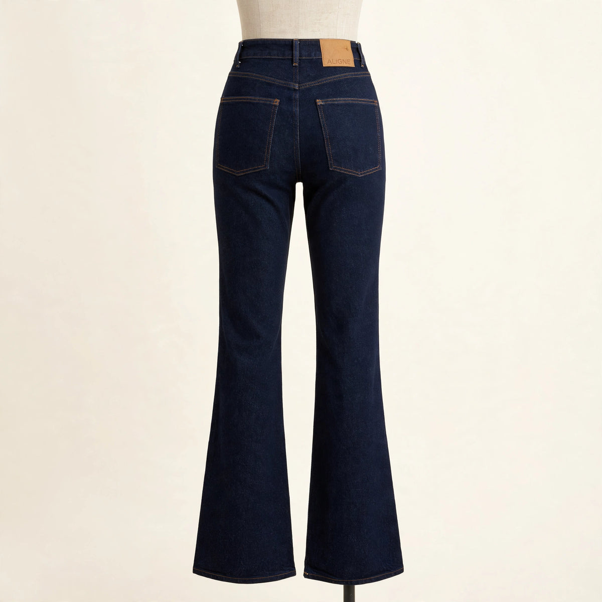 Aligne High-Rise Dark Rinse Flare Jeans, Size W25