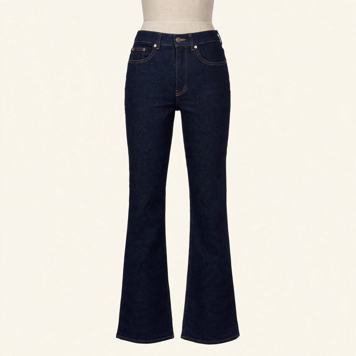 Aligne High-Rise Dark Rinse Flare Jeans, Size W25