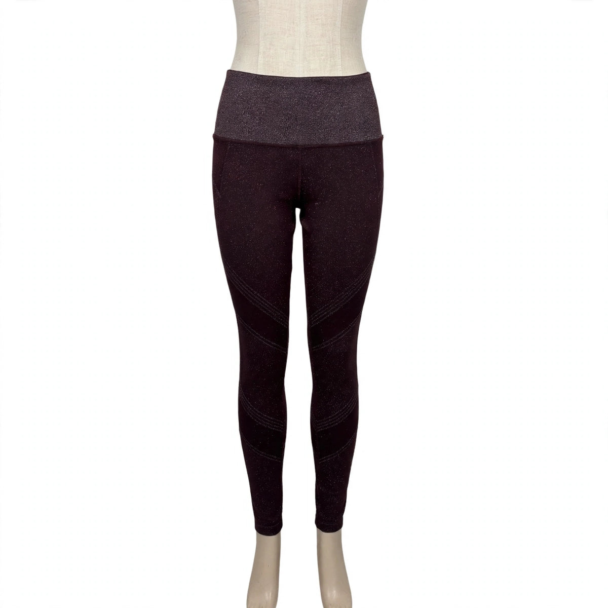 Athleta Twilight Tight Burgundy Shimmer Leggings - Size XS