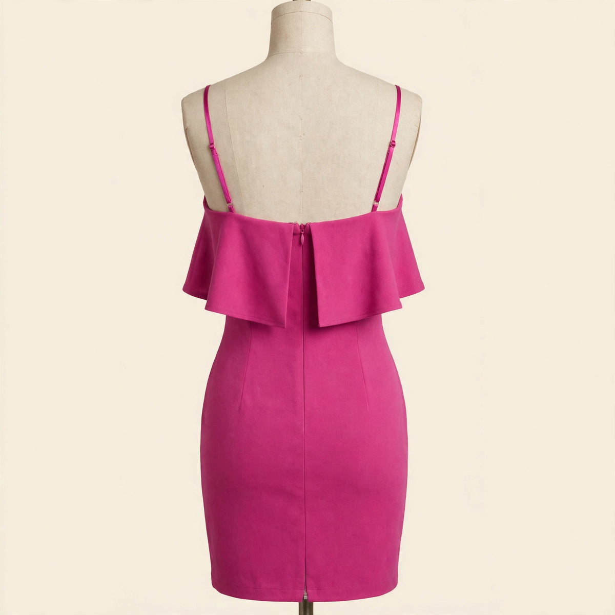 bebe Magenta Ruffle Bodycon Mini Dress - Size XS