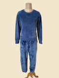 Blue Plush Fleece Sweatshirt & Jogger Set - Girls XL (14)