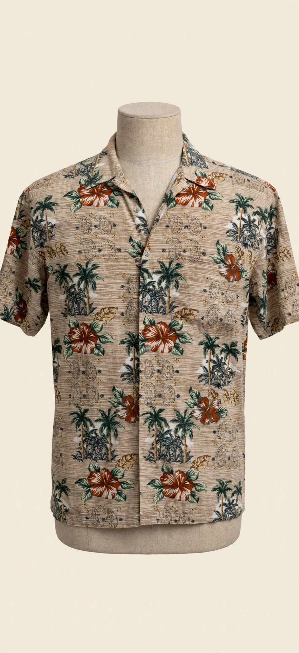 Vintage Campia Moda Tropical Palm Button-Up Shirt - Men's M