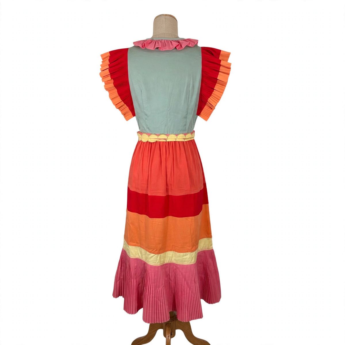 On a dress form