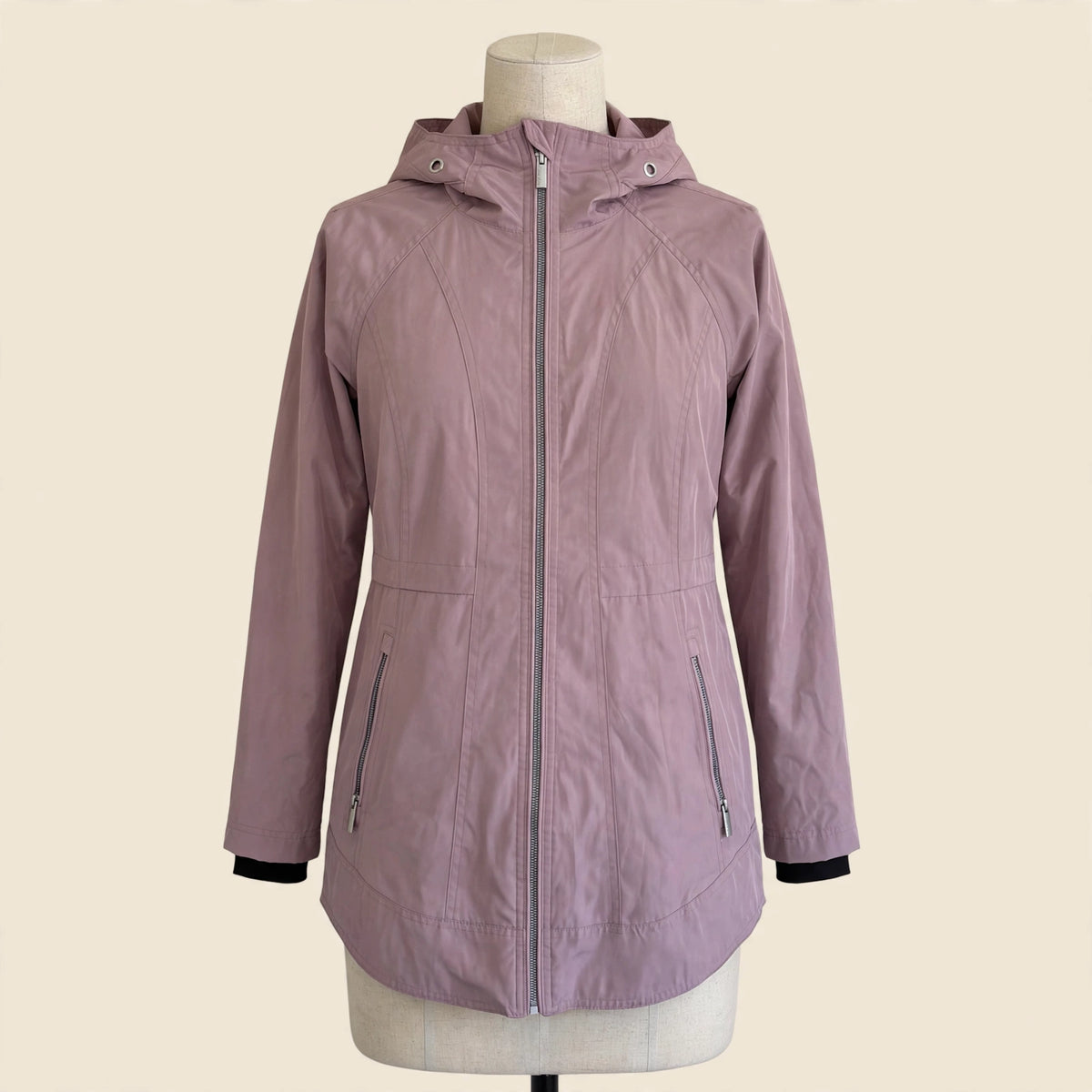 Calvin Klein Performance Hooded Rain Jacket Mauve Size S