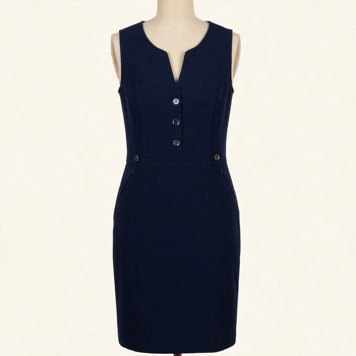 Etcetera Navy Sleeveless Sheath Dress - Size 10