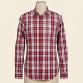 Express Extra Slim Fit Red & White Plaid Dress Shirt - Size S