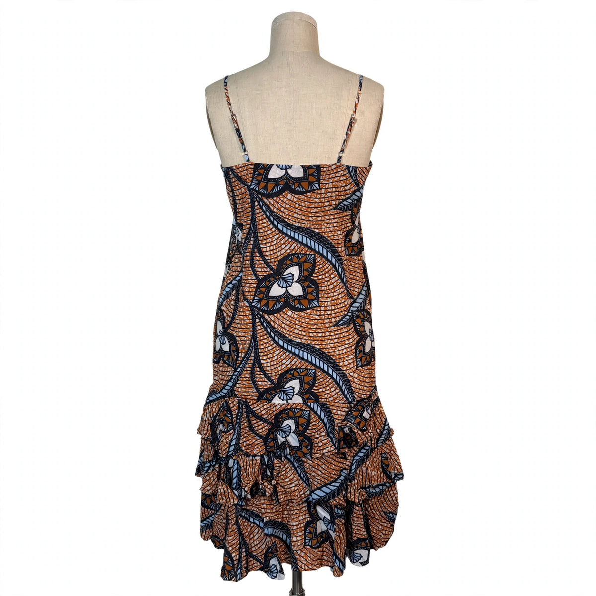 On a dress form