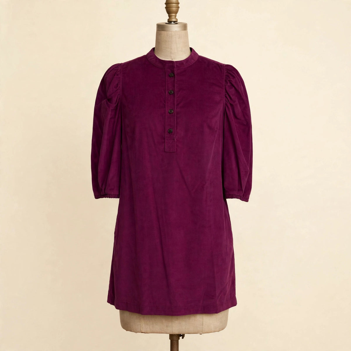 Gap Plum Corduroy Puff-Sleeve Dress - Size S
