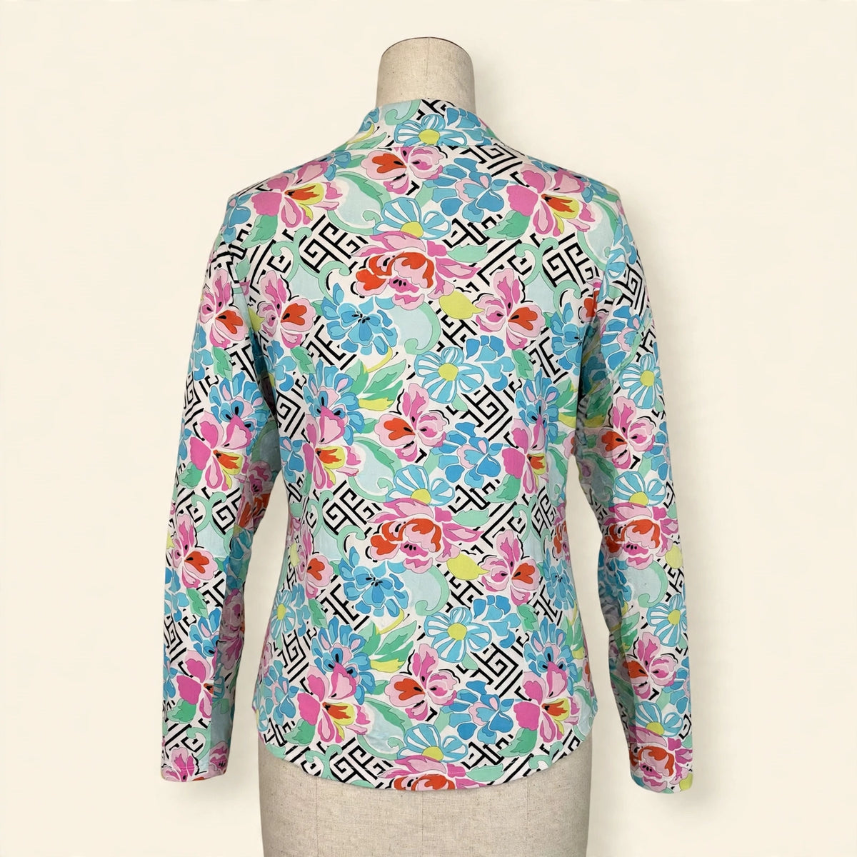 IBKUL Multicolor Floral Quarter-Zip Sun Shirt - Size XL