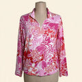 IBKUL Pink Floral Quarter-Zip Sun Shirt - Size XL