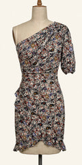 Isabel Marant Étoile One-Shoulder Paisley Print Mini Dress