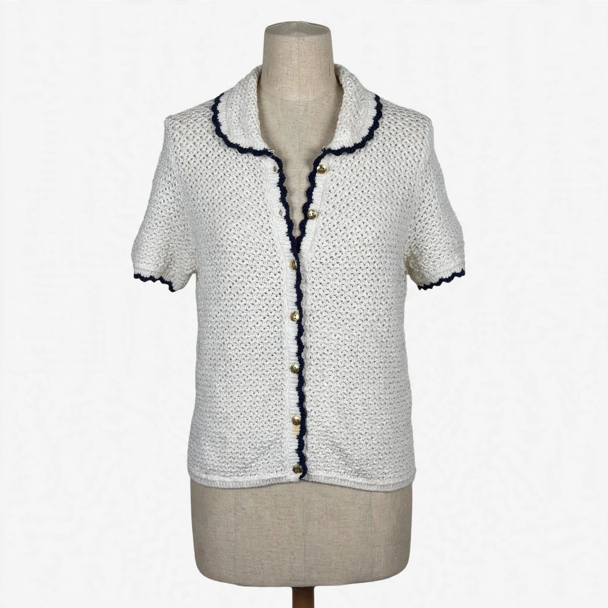 On a dress form