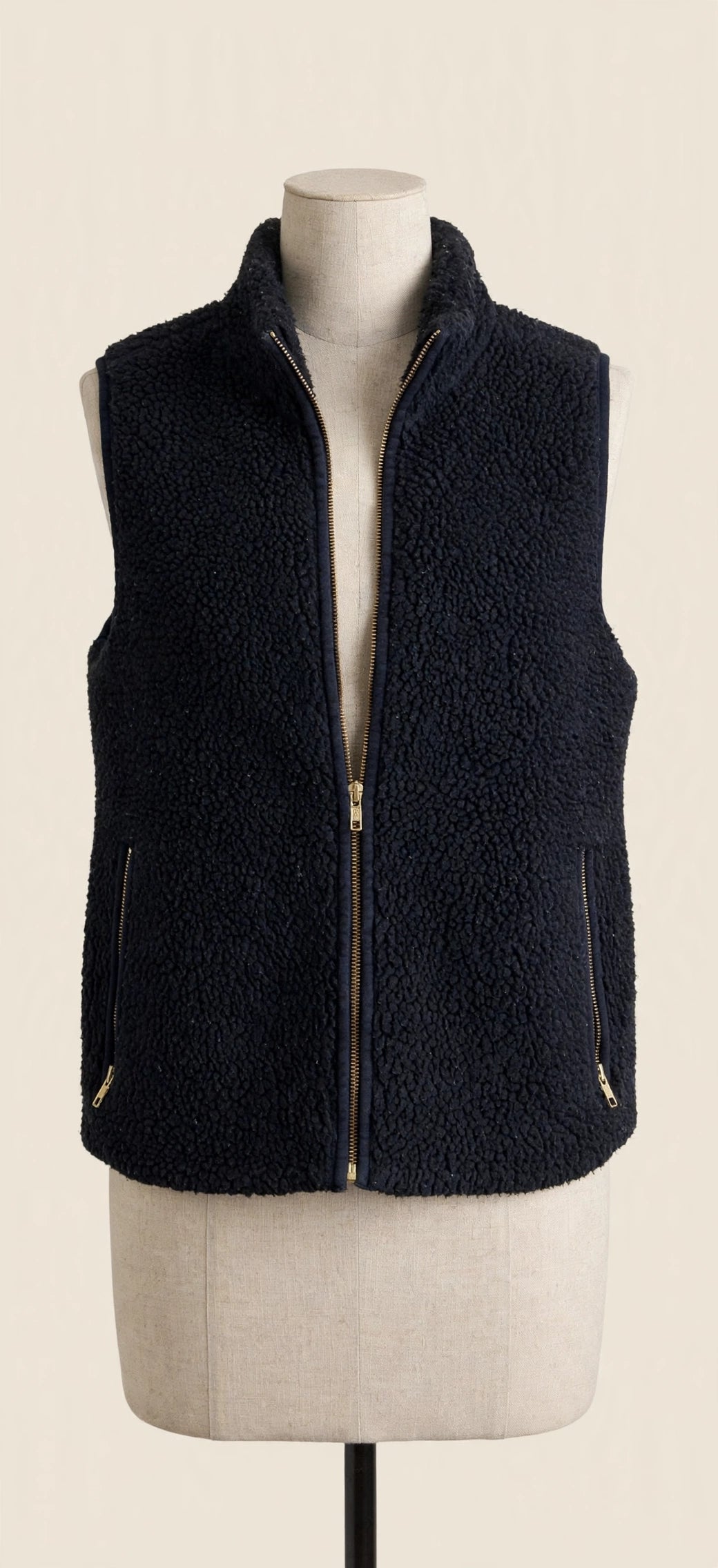 J.Crew Navy Sherpa Zip Vest - Size S